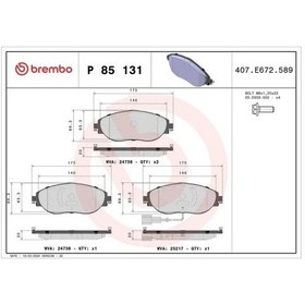 Resim Skoda Superb 3 On Fren Balatasi 1.6 Tdi 2015-2021 Brembo P85131x 