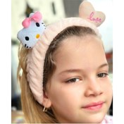 Resim QUEEN AKSESUAR Oyuncak Hello Kitty Kedi 3d Bebek Çocuk Kadın Makyaj Bandana Saç Bantı Lastikli Pudra 