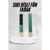 Resim Renkli Taşınabilir Düzleştirici Fırça ve Fön Tarak Seti 