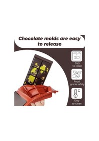 Resim Silikon Kalıp Dubai Çikolata Yıldız Ve Kare Desenli Çift Tablet Dubai Çikolatası Kalıbı Renksiz 