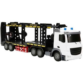 Resim 1:18 Suncon Sesli Ve Işıklı Usb Şarjlı Uzaktan Kumandalı Taşıyıcı Kamyon 50 Cm 43264 Beyaz Kamyon Çok Renkli 