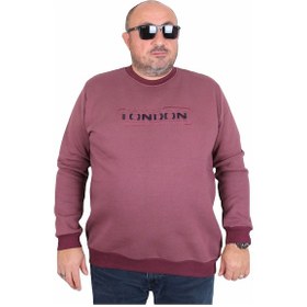 Resim Mocgrande Erkek Büyük Beden Sıfır Yaka 3ip Sweat London 24208 Eflatun Eflatun 