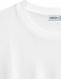 Resim Vadon 1009 Kadın Pamuklu Regular Fit Bisiklet Yaka Yumuşak Dokulu Kısa Kollu Basic T-shirt Beyaz 