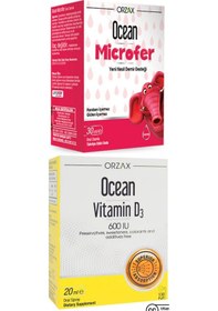Resim Orzax Ocean Microfer Oral Damla 30 ML + Vitamin D3 600 IU Sprey 20 ML 