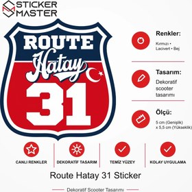 Resim Vespa Uyumlu Route Hatay 31 Sticker - 2 Adet 