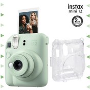 Resim Fujifilm Instax Mini 12 Fotoğraf Makinesi + Şeffaf Kılıf Yeşil 