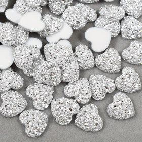 Resim 100 adet/paket reçine taşlar, 12mm kalp şeklinde düz arka yüzeyli taşlar - kıyafet, çanta ve ayakkabı süsleme için DIY el işi 