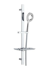 Resim T-may Kalemli Kare Borulu Hareketli Sürgülü Duş Seti Üst Takımı Krom 