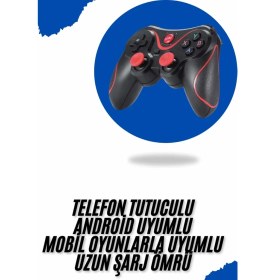 Resim TE Dükkan Joystik Gamepad Bluetooth Telefon Tutucu Oyun Kolu Telefon Android Uyumlu 