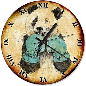 Resim Boksör Panda Retro Duvar Saati 