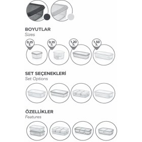 Resim Klassy Line Saklama Seti (3+1) 1,20 Lt +0,25 Lt*3 Lü Kahvaltılık Orta Boy 