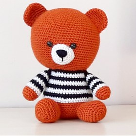 Resim nildamigurumi Amigurumi Örgü Oyuncak Ayı Kahverengi 