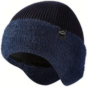 Resim Elmpaly Lacivert Erkek Kışlık Döşemeli Kulaklı Bere - Ayarlanabilir Lacivert 