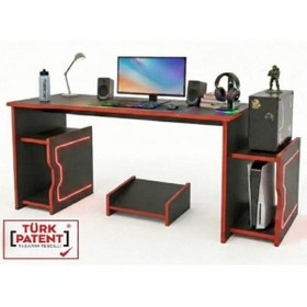 Resim UMGMOBİLYA LEDLi UMG GAMİNG OYUNCU MASASI,BİLGİSAYAR MASASI,SİYAH KIRMIZI MASA,ÇALIŞMA MASASI,MASA 