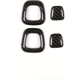 Resim Chuangyinshop Karbon Fiber Desenli Mercedes Başlık Buton Kapağı İç Donanım Aksesuarı 