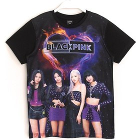 Resim Dobakids Blackpink K-pop Grup Dijital Baskı Kız Çocuk T-shirt Siyah Renk Siyah 