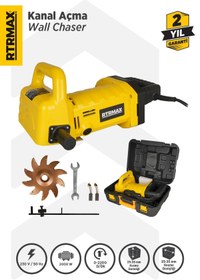 Resim Rtrmax Rtm140 Duvar Kanal Açma Makinası 2000 W 25-35 Mm Pvc Çantalı 