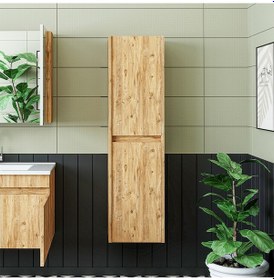 Resim Roomart Atlantik Mat Mdf 130 X 35 Cm Banyo Boy Dolabı Atlantikçam 