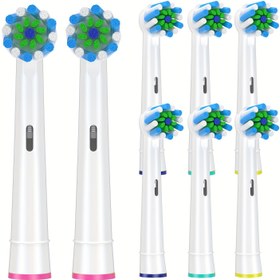 Resim 4 adet / 8 adet Oral B için Yedek Fırça Başlıkları- Cross Generic Elektrikli Diş Fırçası Başlıkları Oralb Braun için- Crossact Diş Fırçaları Çoğu Oral-B Tabanı ile Uyumlu- Kaliteli Eylem Kılları 