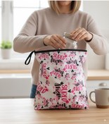 Resim Yorni 30x37cm, Super Mom, Su Geçirmez Islak Mayo Çantası, Torbası Beyaz 