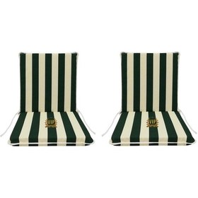 Resim Viphomeconceptltd Sandalye Minderi 2 Adet Arkalıklı Büyük Fermuarlı Yeşil-Beyaz 