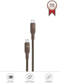 Resim Torima U18 Kahverengi Type-c İle Type-c Şarj ve Data Kablosu 
