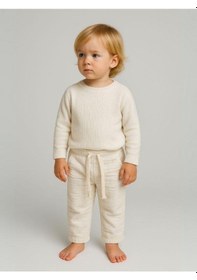 Resim Nanica Kids Erkek Çocuk Dokuma Beli Lastikli Pantolon-16003 Beyaz 