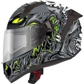 Resim M-801Snake Zombıes White Kask Gri - Siyah - Yeşil 