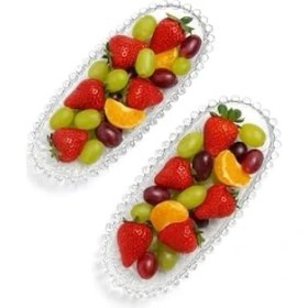 Resim Aesco Mta -Tech 2’li Cam Çerezlik Seti – Oval Şık Tasarım, Baloncuk Kenarlı – Meyve, Tatlı, Kahvaltı ve Meze Servisi Için Zarif Sofra & Dekoratif Tabak Seti 