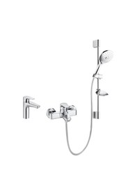Resim Roca A5DA57EC0K Roca Esteria Pack Eco 3'lü Banyo Seti Krom 