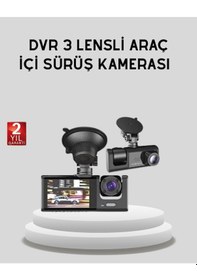 Resim Full Hd Üç Kameralı Araç Kamerası 170 Geniş Açılı Ve Park Destek 