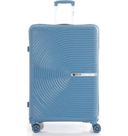 Resim Mçs Bavul Orta Ve Kabin 2li Set Kırılmaz Silikon Valiz V374 Skyblue Sky Blue 