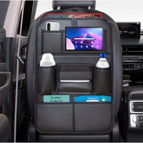 Resim Bod Rodos Serisi Oto Koltuk Arkası Eşya Düzenleyici Araç Içi Organizer Deri Siyah 