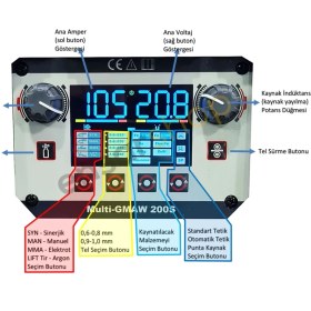 Resim Hanker Electric Gazsız Gazaltı Kaynak Makinesi Multi-Gmaw 200s 200 Amper-220 Volt 