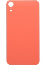 Resim Apple Uyumlu iPhone Xr , Logolu Arka Pil Batarya Kapağı. Lens Hariç Turuncu 