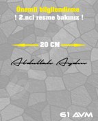 Resim 61 AVM Kişiye Özel İmza İsim Soyisim Sticker Folyo - 1 Adet | 20 x 3 Cm - Siyah - 