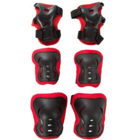 Resim Genel Markalar 961 Çocuk Bisiklet Paten Kaykay Dizlik Dirseklik Koruma Seti Siyah Kırmızı 