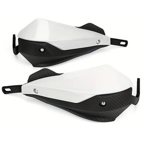 Resim Tongdashop Off-road Motorcycle Beyaz Siyah Çift Katmanlı Alüminyum Koruma Elcikleri Universal 