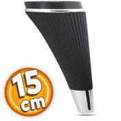 Resim İron Lüks Mobilya Kanepe Sehpa TV Ünitesi Koltuk Ayağı 15 cm Siyah Krom Baza Ayak 