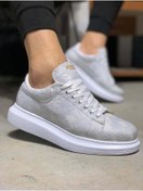 Resim KN Fashion Mp044 Bt Bağcıklı Desenli Ortopedik Yüksek/kalın Taban Erkek Sneaker Beyaz 