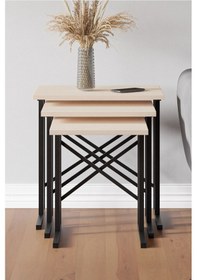 Resim Zg2 Metal Ayaklı Zigon Sehpa - Bej Zg2 - Bej 