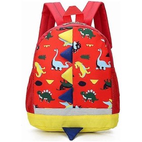 Resim Kırmızı Anaokulu Erkek Ve Kız Okul Çantaları, 2-6 Yaş, Dinozor Tasarım Diğer 