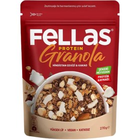 Resim FELLAS Vegan Protein Granola - Hindistan Cevizi & Kakao 270g 