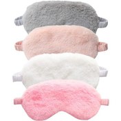 Resim 4 Pack Sivil Kürk Göz Maskesi Yumuşak Peluş Nap Göz Farı Uyuyan Göz Gizli Saten Geri Çeşitli Renk Fur 4pcs 