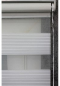 Resim Kidmex Ekru Geniş Plise Etek Dilimli Zebra Stor Güneşlik Perde 