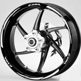 Resim Hediyelikevi Beyaz Cbr Yazılı 3 Parçalı Reflektif Beyaz Jant Şeridi 