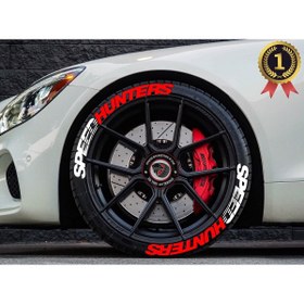 Resim bombtire Çift Renk Lastik Yazısı Speedhunters 2.5 cm Orijinal Kauçuk 4 Adet 