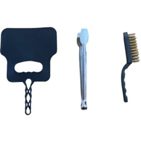 Resim Mobilreyon Mangal Barbekü 3'lü Set, Tel Fırça Maşa Yelpaze Seti 