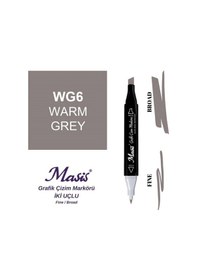Resim Çift Uçlu Marker Grafik Çizim Kalemi Wg6 Sıcak Gri 