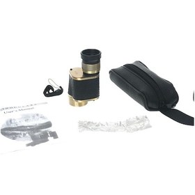 Resim 6x24 Baıgısh, Askeri Tarzi Pirinç Ve Deri Kaplamalı, Deri Çantalı Monocular Dürbün Sarı 